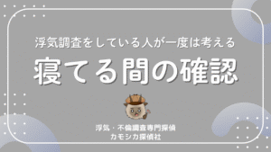 浮気調査をしている人が一度は考える寝てる間の確認