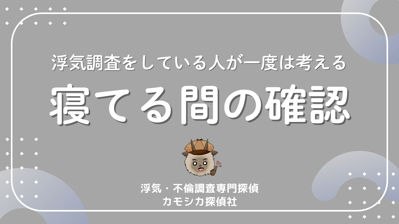 浮気調査をしている人が一度は考える寝てる間の確認