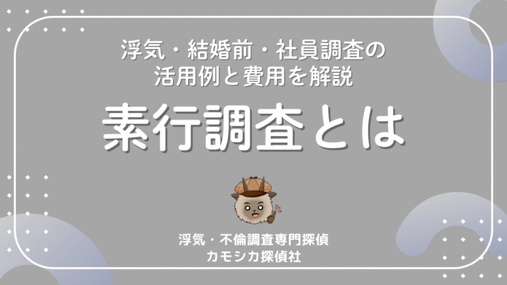 素行調査はどんな時に必要？浮気・結婚前・社員調査の活用例と費用を解説