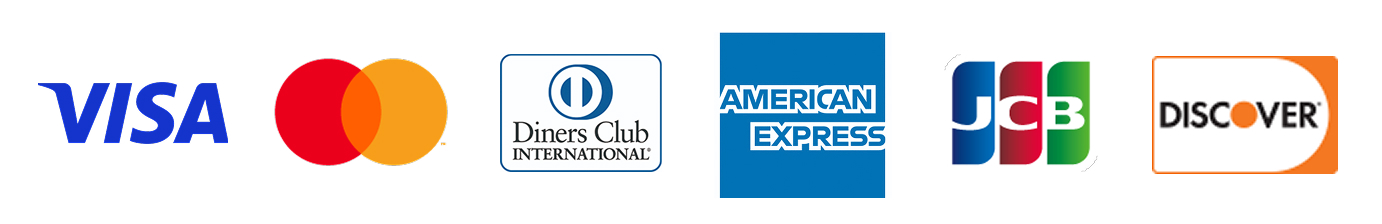 VISA / Mastercard / JCB / AMEX / Diners Club / Discover 対応